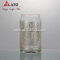 Clear Rattan&blossom drink mug exquisite printed glass cup